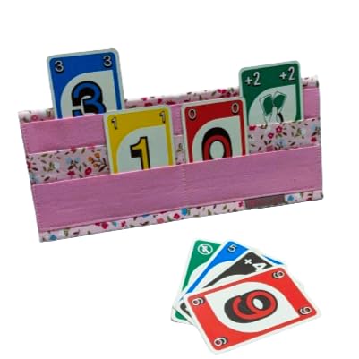 Spielkartenhalter aus Stoff - Handgefertigt & Praktisch | Ideal für Kinder, Senioren & Menschen mit Handicap (Blümchen)