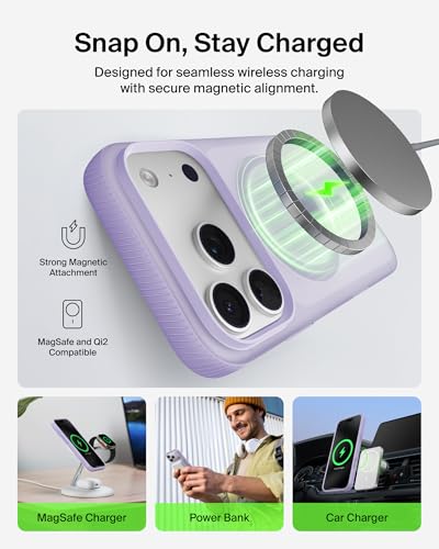 Image of Belkin iPhone 17 Pro Case | Magsafe, Slim, Anti-Yellowing, Anti-Scratch, 4M Drop Protection | 2 Years Warranty | Grip - Lavender