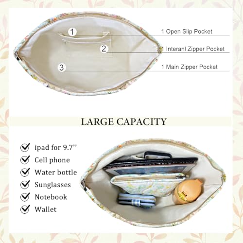 Image of Sunwel Fashion Top Zipper Floral Quilted Bag Small Tote Bag for Women