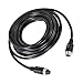 M METERXITY Copper Video Aviation Cable - for CCTV Connection, Male to Female Extension Cable, Apply to Connect CCTV/Computer/Outdoor (7M, 4-Pin, Black)