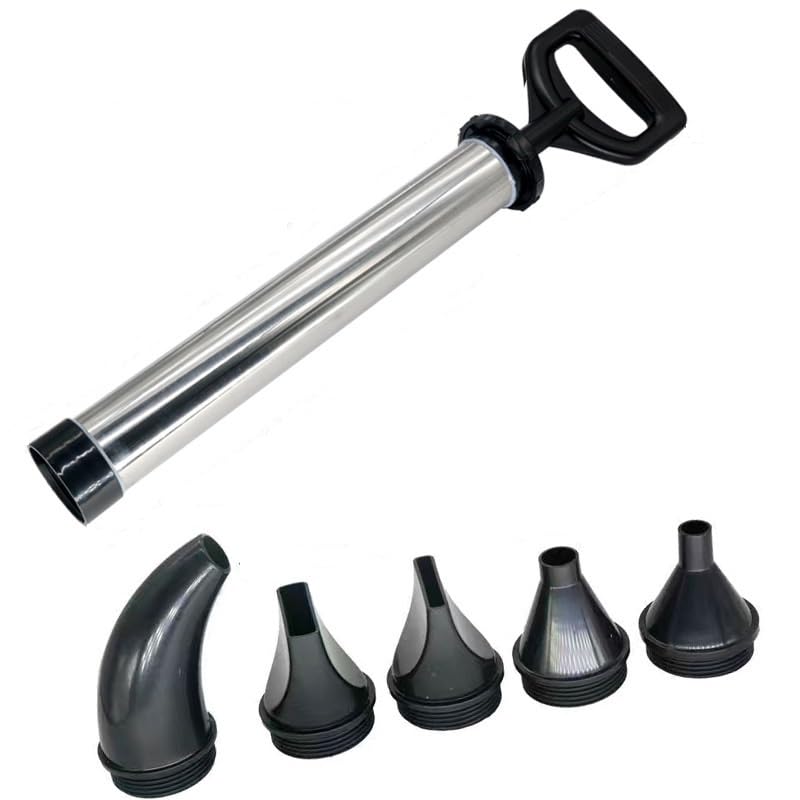 INREPRO Pistola de Calafateo de Cemento con 5 boquillas Bomba de Cemento Pistola para Mortero Pistola de Enlechado para Cemento para Pulverizador, Acero inoxidable engrosado