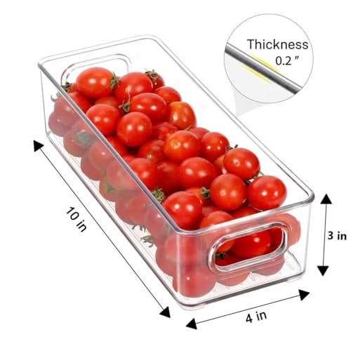 Stackable-Plastic-Food-Storage-Bin-with-Handles-for-Kitchen-Pantry-Cabinet-Refrigerator-Freezer-Organizer-for-Fruit-Yogurt-Squeeze-Pouches-BPA-Free-10-Long-2-Pack--Clear
