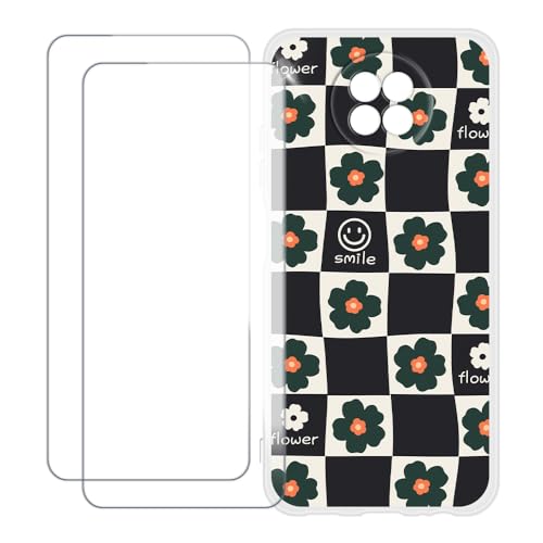 UOGNADGD Xiaomi Redmi Note 9T 5G �Ƃ̌݊������� �J�X�^���J���t���P�[�X�{�����K���X�ی�t�B����2���t�� ? �Ռ��z�������h�~ (�Ԃ̊i�q��)