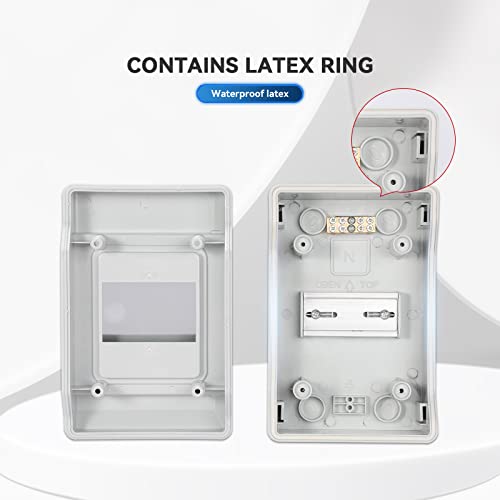 Mollom Power Distribution Box With Bus Bars And Din Rail For Miniature Circuit Breaker Mcb, Waterproof Ip66.Padlock Available For Indoor And Outdoor Use (4 Way Without Padlock) #TOP4