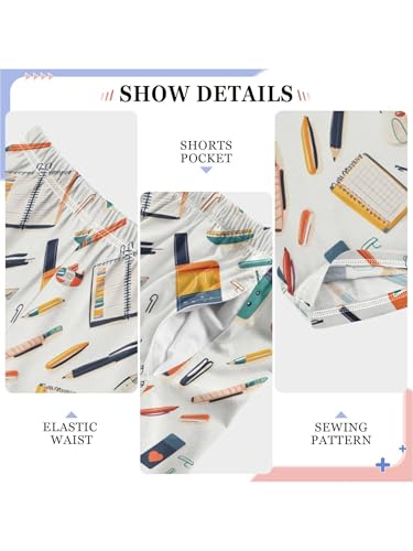 ZZKKO Cartoon Notebooks Stationery Boys Pants for Kids Jogger Pants with Pockets S4