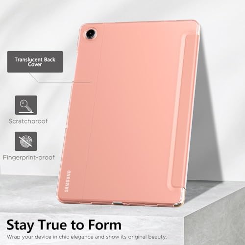 Image of MoKo for Samsung Galaxy Tab A11 Plus / A11+ Case 11 Inch 2026, Galaxy Tab A9 Plus / A9+ Case 11 Inch 2024, Slim Stand Hard PC Translucent Back Shell Smart Cover, Auto Wake /Sleep, Apricot Orange