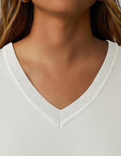 Image of GKBK Women's Sweaters 2026 Fall Fashion Lightweight Classic V Neck Business Casual Outfits Long Sleeve Knit Pullover Tops