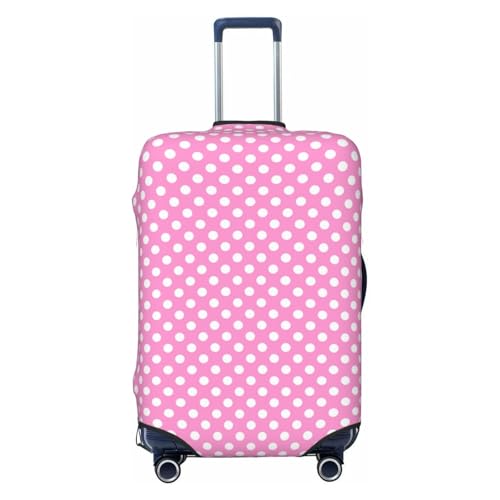 Travel Luggage Cover Protector - Vintage Polka Dots Pink Anti-Scratch Suitcase Covers Fits 18-32 Inch Luggage