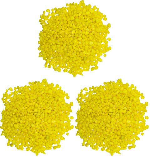 Image of Yellow Pebbles for Crafts, 0.9 Pound Natural Polished Aquarium Gravel, Decorative Pebbles for Indoor Plants, Turtle Tank, Vase, Succulents Cactus, Garden Landscaping (Pack of 3)