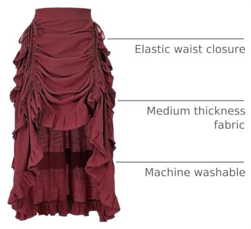 Image of Women's Renaissance Skirt Pirate High-Low Ruffle Maxi Skirts