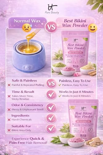 Image of Herbal Turmeric Wax Powder with For Women and Men (Bikini Wax Powder)