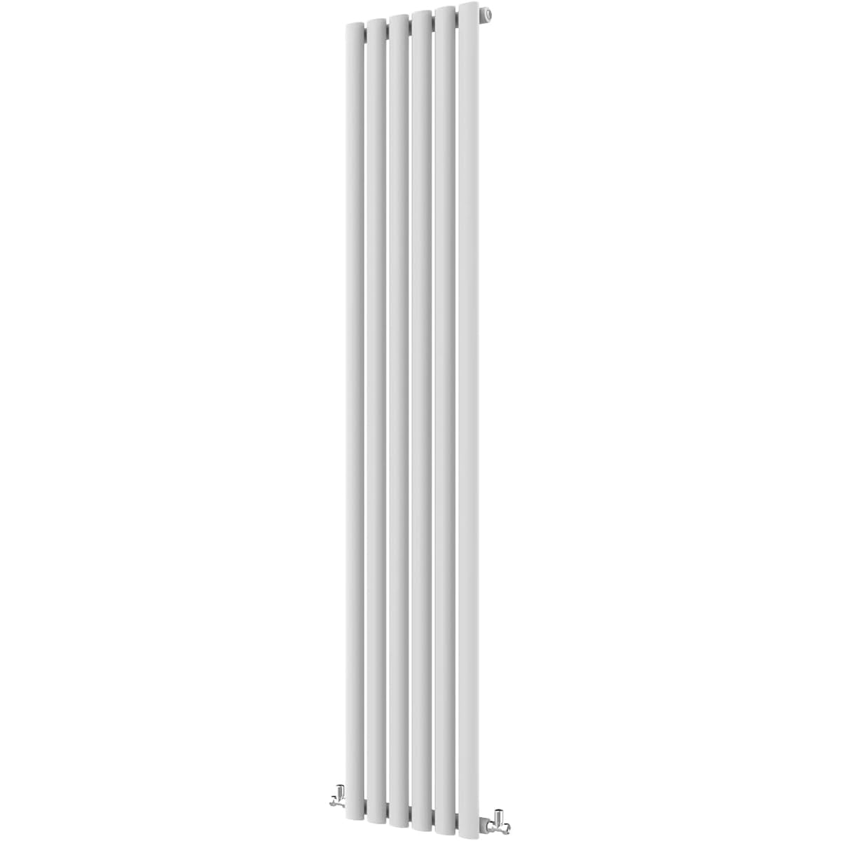 Radbliss Oval Column Vertical Radiator 1800x354mm White Single Central Heating Upright Tall Designer RAD