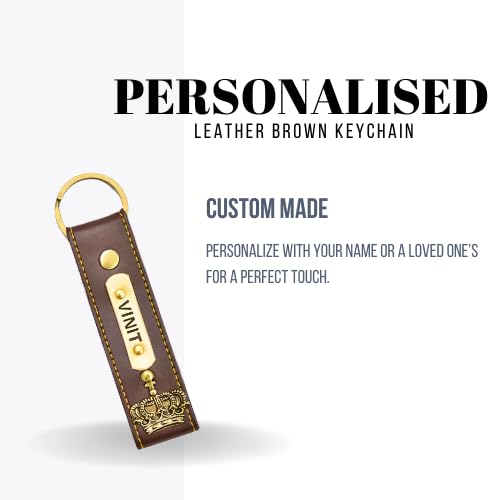 Image of Personalized Leather Keychain | Customised Leather Keychain for Men & Women | Added with Name & Charm