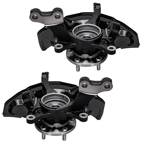 Image of Detroit Axle - Front 4pc Steering Knuckles Kit for 07-09 Toyota Camry, 2 Steering Knuckles & Wheel Bearing Hubs 2 Outer Tie Rods 2007 2008 2009 Replacement