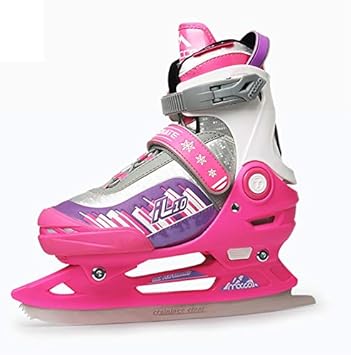 Amazon Co Jp アイススケート 初心者向け キッズ ジュニア フィギュアスケート ブルー ピンク サイズ調整可能 厚手 スケート靴 アイス スケート Spd02 スポーツ アウトドア