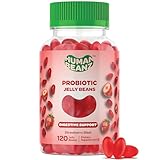Human Beanz Probiotic Jelly Bean Gummies for Men and Women, Probiotic Supplements for Digestive Health, Nutritional Vegetarian Supplements, 120 Strawberry Blast Jelly Beans, Kosher