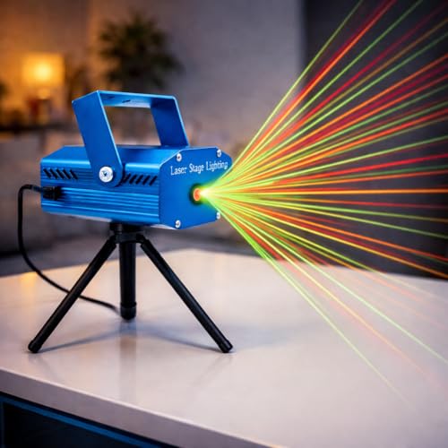 Mini RGB Laser Party Light Projector – Blue | 6 Dot Effect Patter...