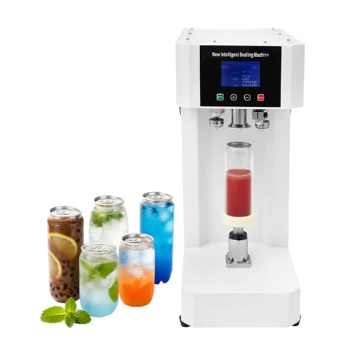 Automatic Can Sealer Machine for Aluminum & Plastic Cans 370W Electric Sealing Machine Commercial Soda Can Sealer with Counter & LCD Display, 2.2” Dia. for Home, Bar, Beverage Store
