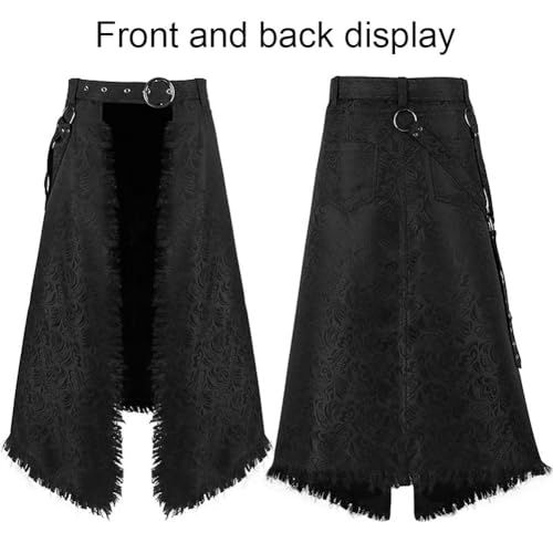 Jupe asymétrique gothique haute qualité coupe drapée rétro pour hommes