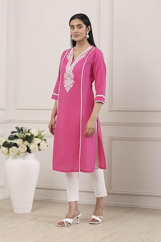 Image of BIBA Women Cotton Straight Kurta