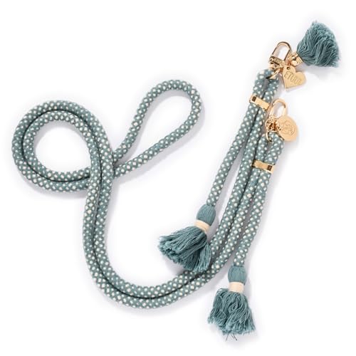 ETUUI Original Straps Denim Gold Handykette mit Karabinern I Universale Kette Halsband zum Umhängen I Handykette Umhängeband kompatibel für alle Smartphones