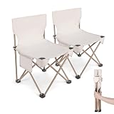 AOG Beige Camp Chairs Portable Chair Stable Support for 330LBS Folding Camping Chairs Suitable for C