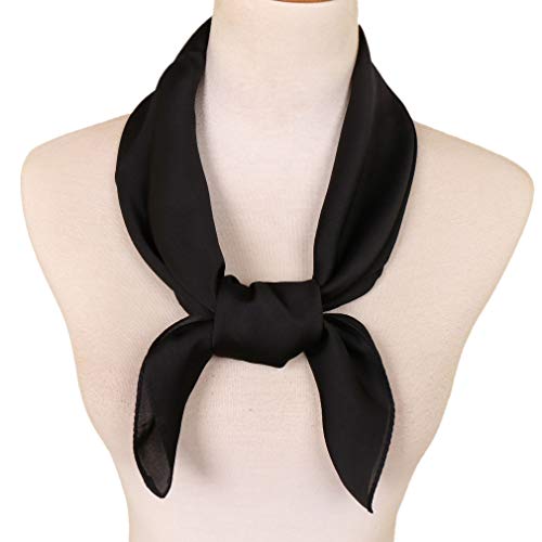LMVERNA Square Satin Scarf for Women Polka Dot Ribbon Scarves 27 by 27 Inch2