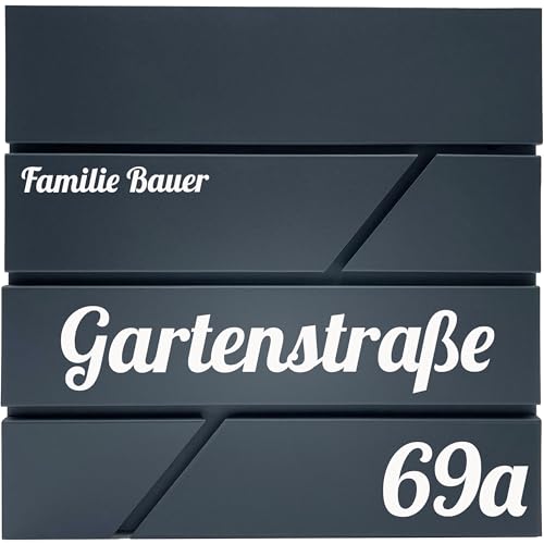 PRINTIMA Julia UV Design Anthrazit Briefkasten mit hausnummer (RAL7016) mit...