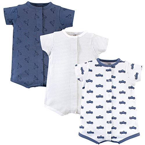 Touched by Nature Unisex Baby Organic Cotton Rompers, Truck, 3-6 Months
