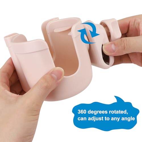 Image of Accmor Stroller Cup Holder with Phone Holder, Bike Cup Holder, Universal Cup Holder for Uppababy Nuna Doona Strollers, 2-in-1 Cup Holder for Walker, Wheelchair, Scooter