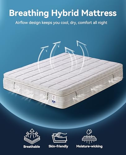 BedsPick 13 Inch Full Mattress, Gel Memory Foam Full Size Mattress in a Box with Removable Topper, Copper Ion Fabric, Independent Pocket Spring, Medium Firm, CertiPUR-US, 365 Night Trial, Made in USA - Image 7
