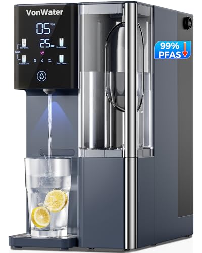 VonWater 7-Stage Countertop Reverse Osmosis Water Filter System, 528 Gallons RO Water Filtration with Portable Pitcher, NSF/ANSI 372,53,42,58, Reduce TDS PFAS, 5 Volumes, 3:1 Pure to Drain CT910