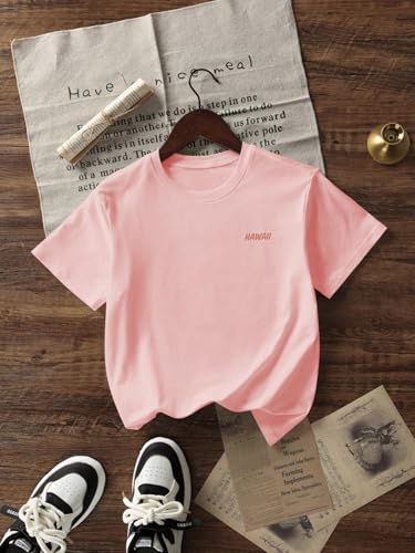 Image of SOLY HUX Girl's Graphic Tees Short Sleeve Hawaiian T Shirt Summer Casual Vacation Tops