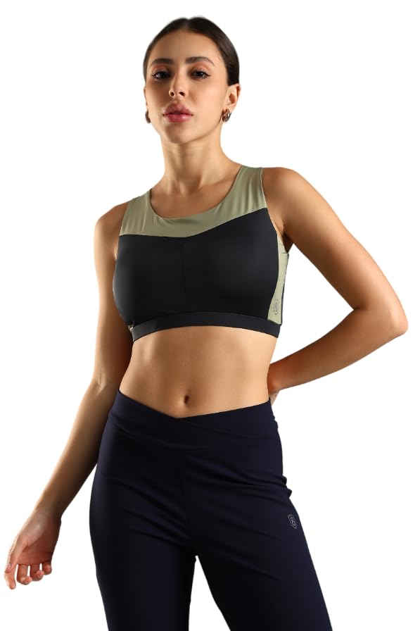 women stylish sports bra with removable bra pad & elastic waistband|sports bra with removable bra pad i polyester spandex i quick dry, light weight, anti bacterial, odur free