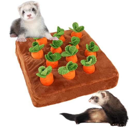 PUMEXFE Ferret Foraging Toys Novelty Carrot Snuffle Mat Interactive Pet Treat Enrichment Toys for...