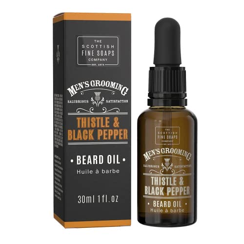 Scottish Fine SoapsThistle & Black Pepper Beard Oil - Taming, Soothing and Hydrating - Sensitive Formula - Vegan Friendly - 30ml