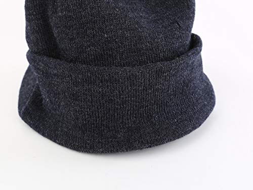 Image of Home Prefer Men's Winter Beanie Hat with Brim Warm Double Knit Cuff Beanie Cap Watch Radar Hat