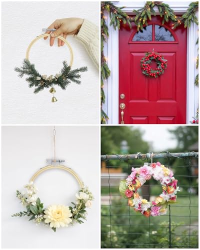 Image of TINDTOP 8 Pieces Embroidery Hoops, Bamboo Frame Circle Cross Stitch Hoop Ring Embroidery Hoops Set for Embroidery and Cross Stitch (4IN / 10cm) | Embroidery Hoops Set for Embroidery and Cross Stitch, Circle Ring