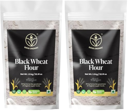Image of Shiva Orgaanic Black Wheat Atta - 1.5 kg | Natural Black Wheat Flour | Kala Gehu ka Atta For Cooking | Antioxidants & Anthocyanin (Pack of 2)