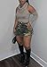 Molisry Women's Camo Cargo Mini Skirt Y2k High Split Camouflage Army Fatigue Short Skirt