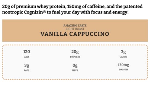 Icon Meals Protein Coffee, Premium Whey Protein, 150Mg Of Caffeine, Nootropic Blend, Gluten-Free & Non-Gmo, Energy And Focus, Keto Friendly, Low Carb, High Protein (Vanilla Cappuccino) #TOP2