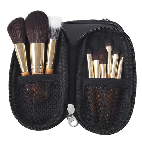 Juego de brochas de maquillaje, juego de 9 brochas de maquillaje profesional, brochas de maquillaje, brochas de maquillaje de nailon con mango ergonómico para corrector, base, polvo, mezcla, sombras