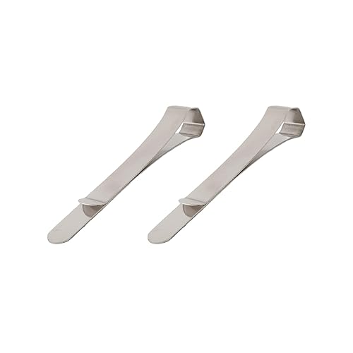 スリップオン ステンレスクラスプ Mサイズ 2個セット DAS-1501 クリップ シンプル 書類 整理 オフィス 備品 ステンレス製