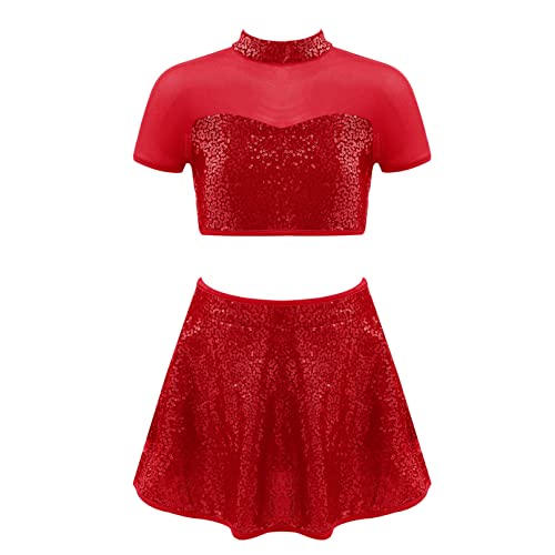 Conjunto de baile lírico para niña con crop top y falda tutú iiniim