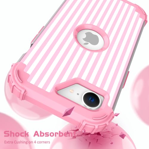 Coque iPhone 17e 16e protection robuste hybride silicone rose 6,1"