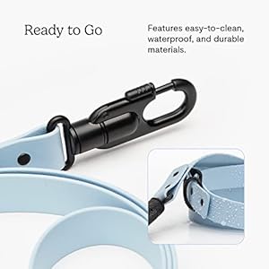   Fable-Signature-Dog-Leash-Waterproof-Durable-Lightweight-Leash-Wrist-Strap-Adjuster-Allows-for-Hands-Free-Dog-Walking-Large-to-Small-Dogs-Security-Clip-Made-in-USA-Light-Blue-L-XL