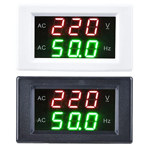 Image of Tiiyee Voltage Frequency Meter, YB4835VF Digital AC Voltmeter Panel Mounting Meter 80-500V Frequency Counter 45-65HZ LED Dual Display Ammeter Voltmeter Generator Current Tester Measuring Tool(Black)