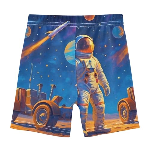 Cotton Shorts Under Dress Cartoon Astronaut Lunar Moons Surface Girls Biker Shorts Toddlers 4t Children2