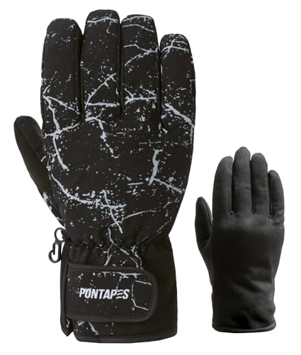 【手袋付き】【美品】【値下げ交渉有】ポンタペス　スノーボードウェア上下+手袋 ポンタぺス（PONTAPES） スノーボード グローブ メンズ レディース