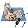 Almohadilla térmica para mascotas para gatos, para interiores y exteriores, impermeable, eléctrica, con cable resistente a las mordidas, 5 temporizadores y 6 niveles de temperatura, calentador